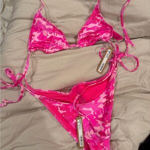 SKIMS Pink Camo Bikini Set